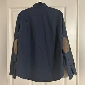 J. Crew | Shirts | J Crew Work Shirt Long Sleeves Leather Patches On